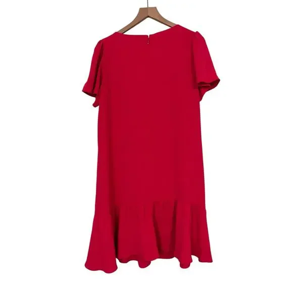 DNKY Pink Flutter Sleeve Shift Dress Size 14 Colorful Preppy Barbiecore - Picture 4 of 4